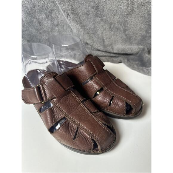 Easy Spirit Women’s Mule Sandal Shoes Comfort Slide‎ Medium Brown Leather Sz 7.5 - Picture 1 of 16